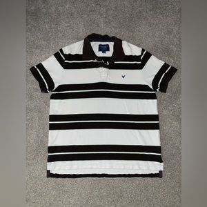 American Eagle Men’s XL Polo Short Sleeve Shirt The Eagle Polo Brown Green White